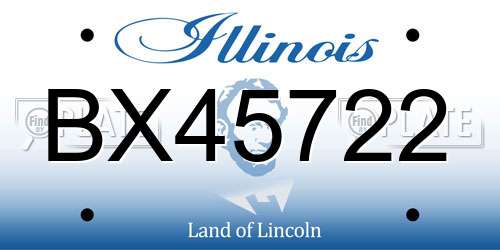 BX45722 Illinois License Plate