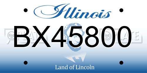 BX45800 Illinois License Plate