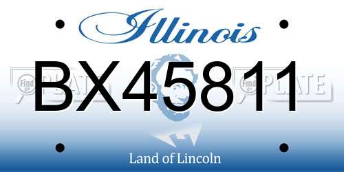 BX45811 Illinois License Plate