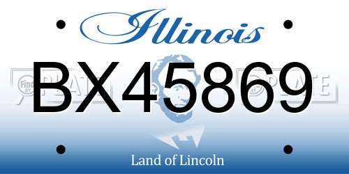BX45869 Illinois License Plate