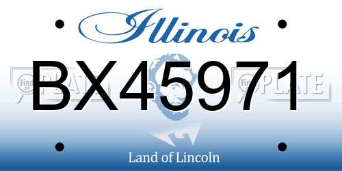 BX45971 Illinois License Plate