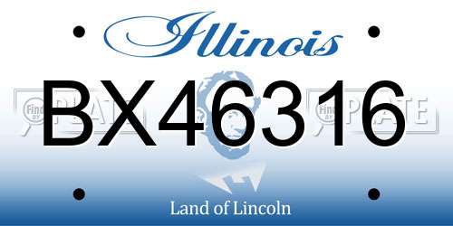 BX46316 Illinois License Plate