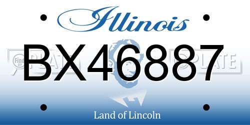 BX46887 Illinois License Plate