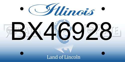 BX46928 Illinois License Plate