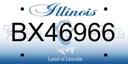 BX46966 Illinois License Plate