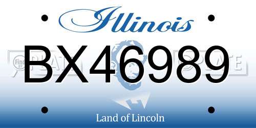 BX46989 Illinois License Plate