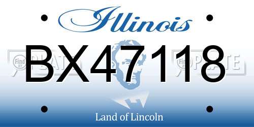 BX47118 Illinois License Plate