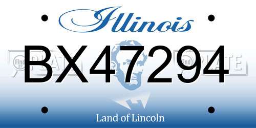 BX47294 Illinois License Plate