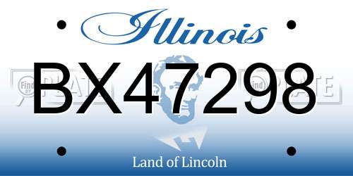 BX47298 Illinois License Plate