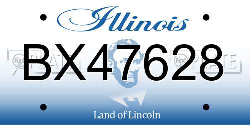 BX47628 Illinois License Plate