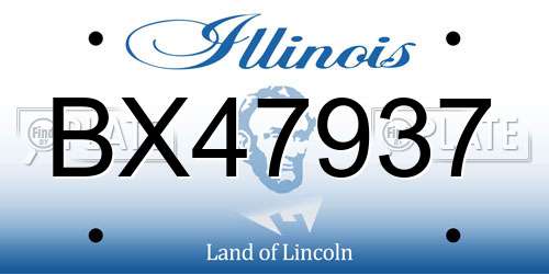 BX47937 Illinois License Plate