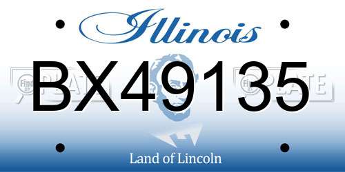 BX49135 Illinois License Plate