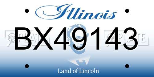BX49143 Illinois License Plate