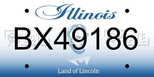 BX49186 Illinois License Plate