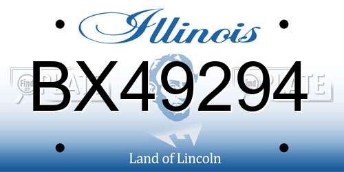 BX49294 Illinois License Plate