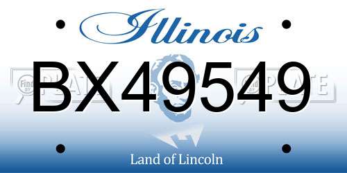 BX49549 Illinois License Plate