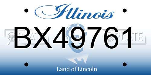 BX49761 Illinois License Plate