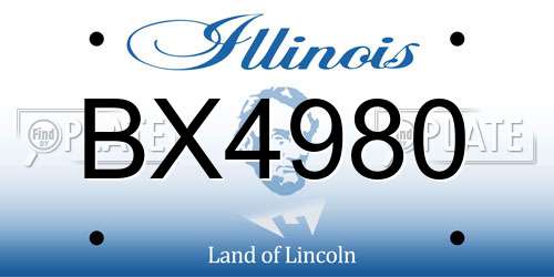 BX4980 Illinois License Plate