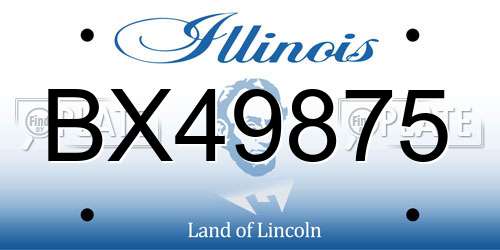 BX49875 Illinois License Plate