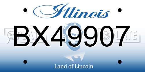 BX49907 Illinois License Plate