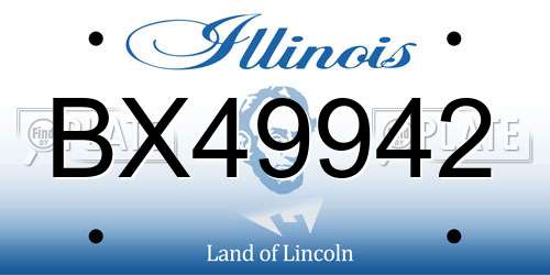 BX49942 Illinois License Plate