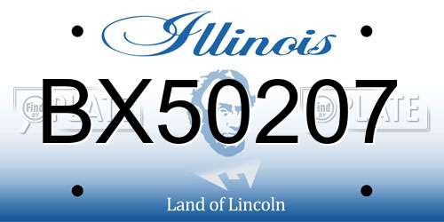 BX50207 Illinois License Plate
