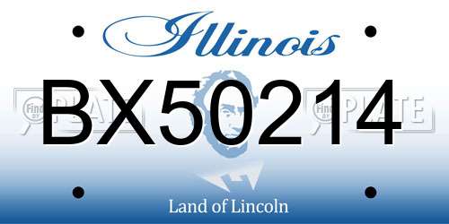 BX50214 Illinois License Plate