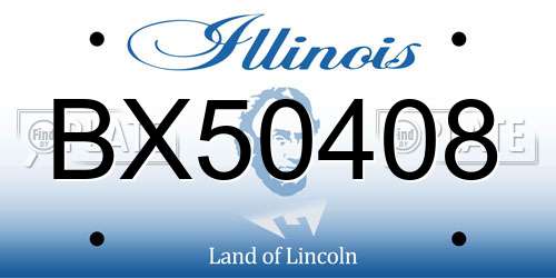BX50408 Illinois License Plate