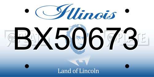 BX50673 Illinois License Plate