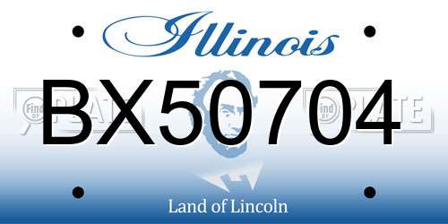 BX50704 Illinois License Plate