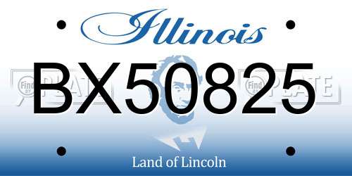BX50825 Illinois License Plate