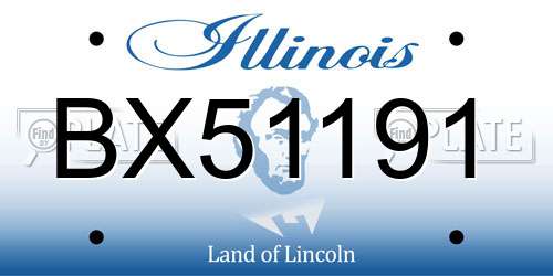 BX51191 Illinois License Plate