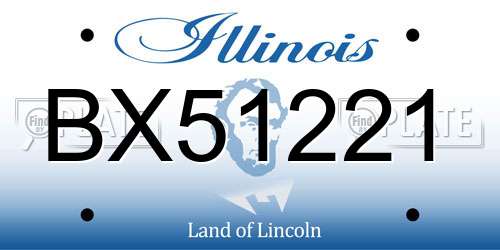 BX51221 Illinois License Plate