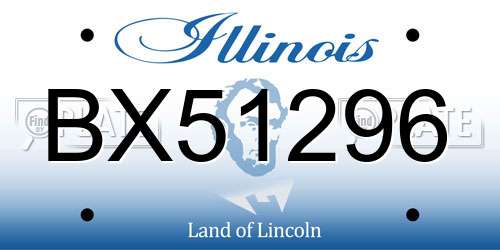 BX51296 Illinois License Plate