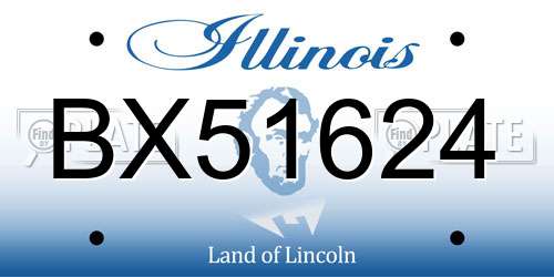 BX51624 Illinois License Plate