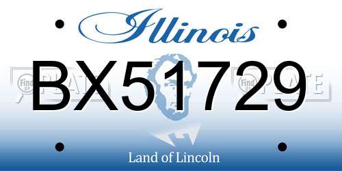 BX51729 Illinois License Plate