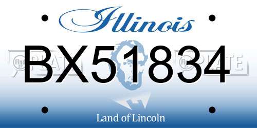 BX51834 Illinois License Plate