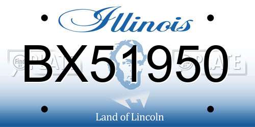 BX51950 Illinois License Plate