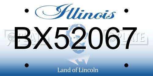 BX52067 Illinois License Plate