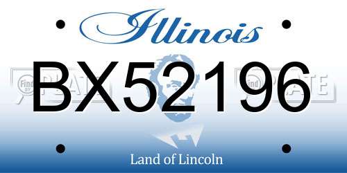BX52196 Illinois License Plate