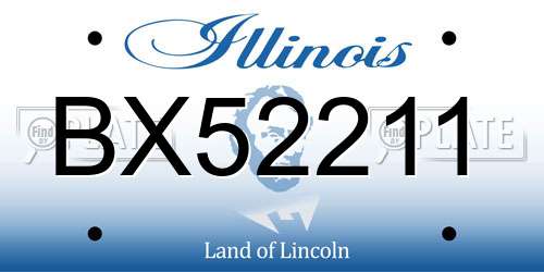 BX52211 Illinois License Plate
