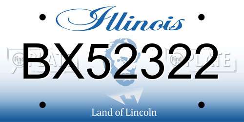 BX52322 Illinois License Plate