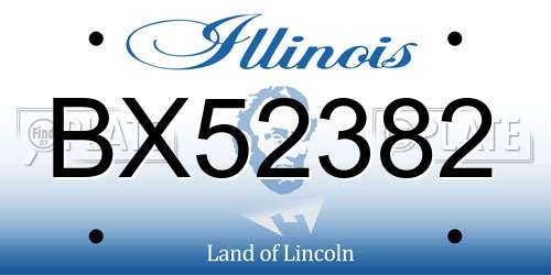 BX52382 Illinois License Plate