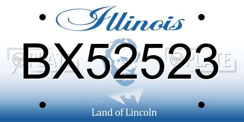 BX52523 Illinois License Plate
