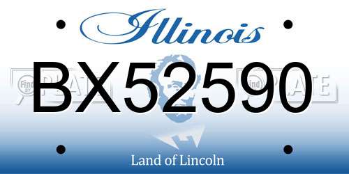 BX52590 Illinois License Plate