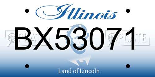 BX53071 Illinois License Plate