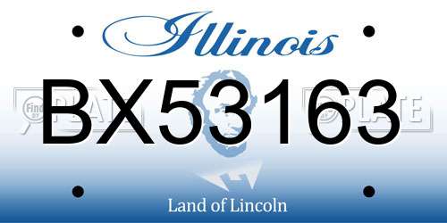 BX53163 Illinois License Plate