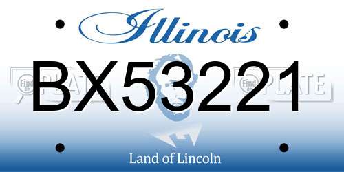 BX53221 Illinois License Plate