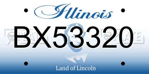 BX53320 Illinois License Plate