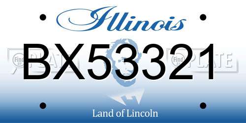 BX53321 Illinois License Plate